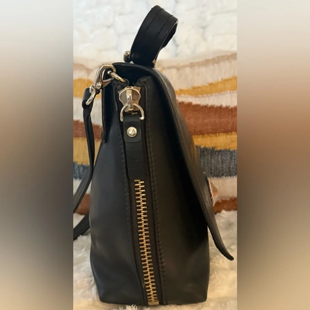 Kate Spade Varick Street Abbie Satchel Black Croc Embossed Leather Bag - Picture 6 of 10